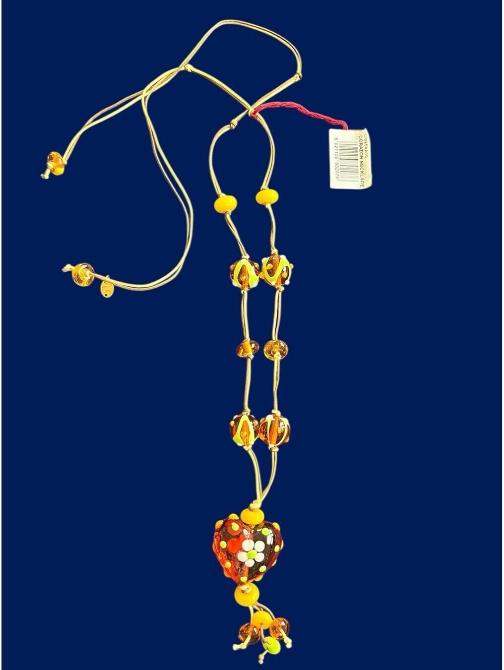 New In Box Vintage ANTICA MURRINA VENEZIA Corazon Murano Glass Handmade Necklace